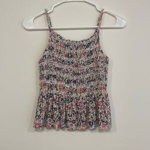 women’s cropped floral tank top. size small